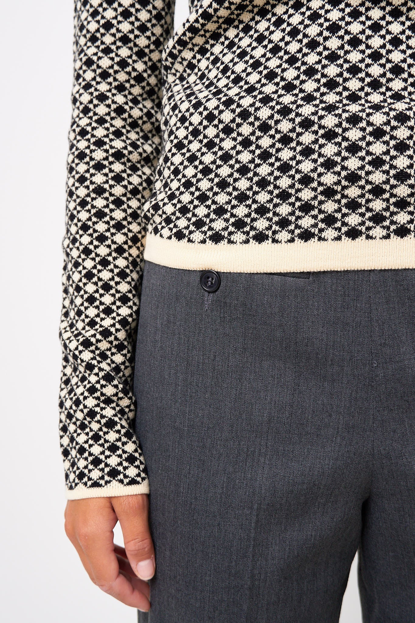 Check Crewneck Black/White