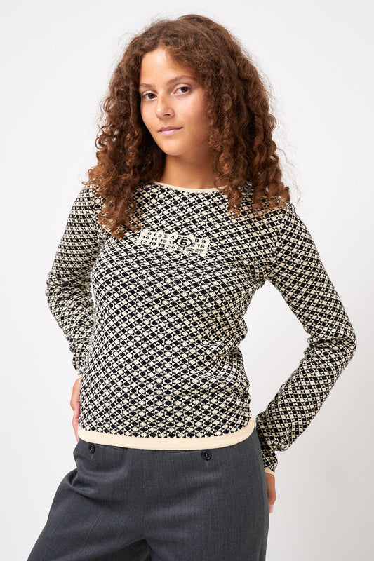 Check Crewneck Black/White