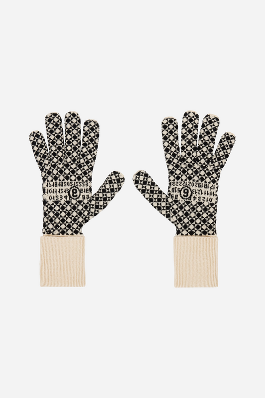 Check Gloves Black/White