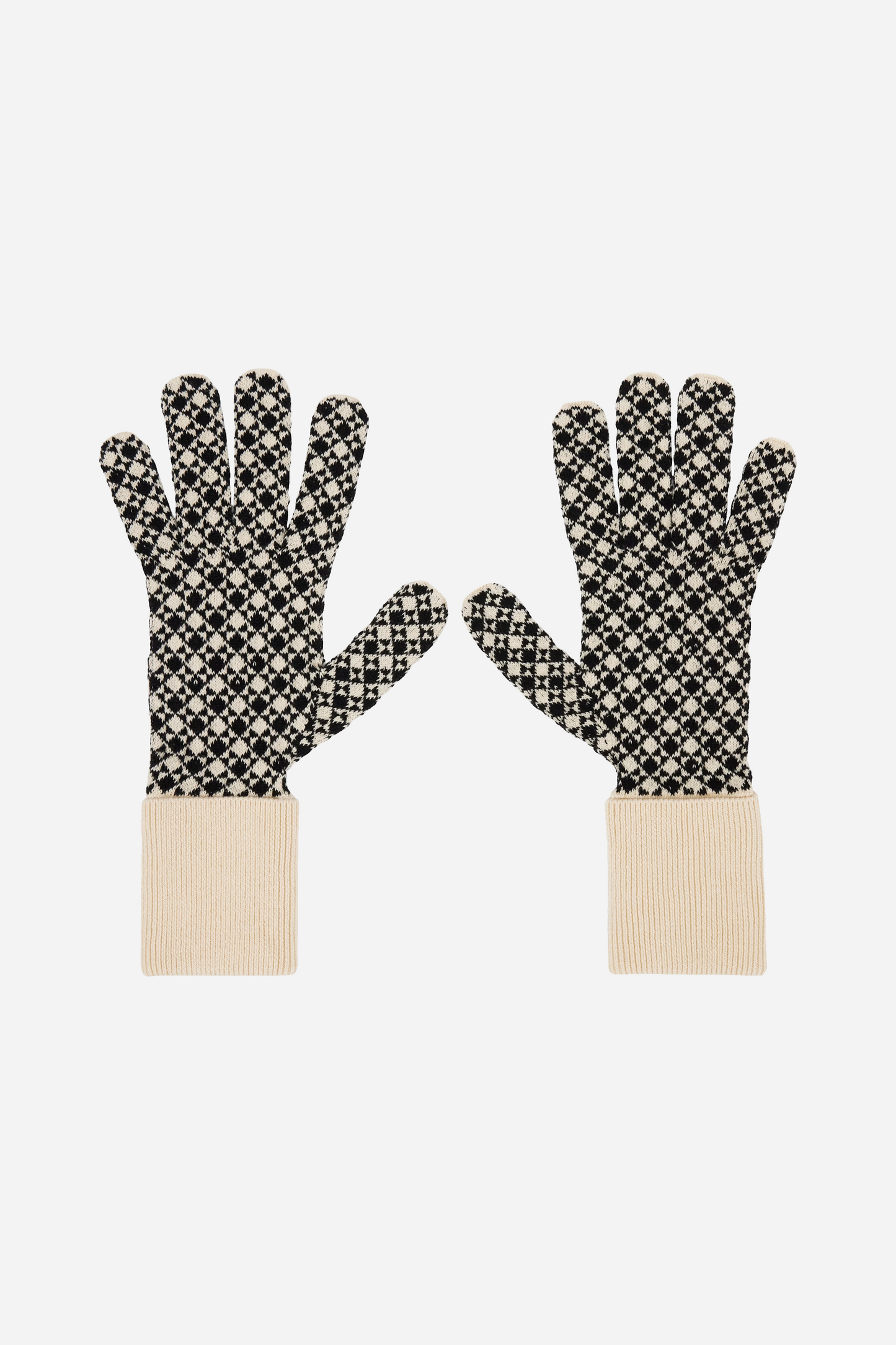 Check Gloves Black/White