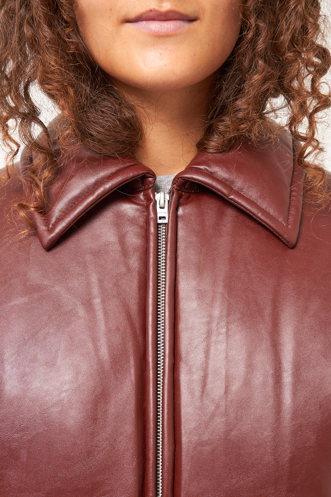 Coated Bomber Jacket Dark Burgundy