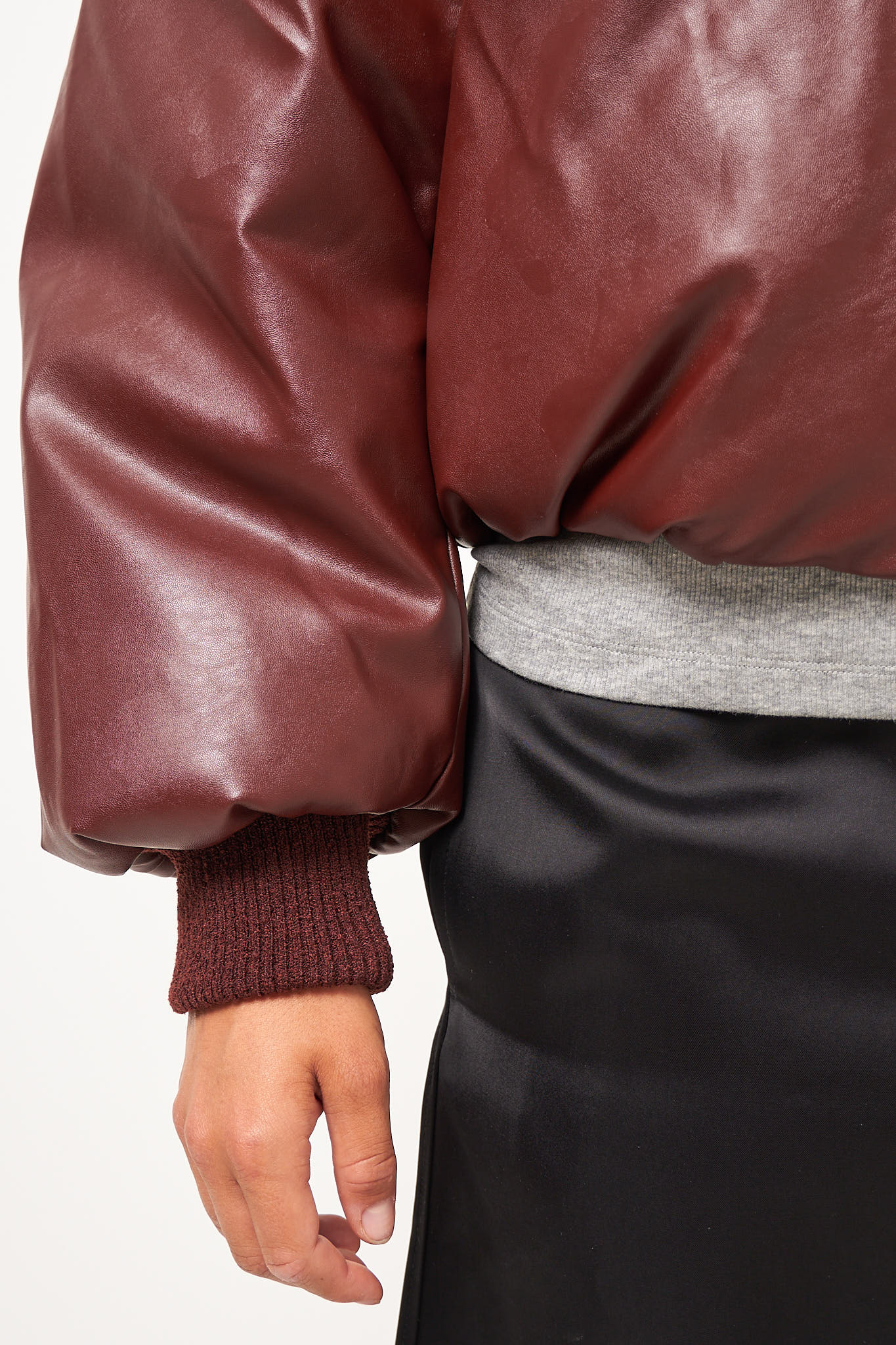 Coated Bomber Jacket Dark Burgundy