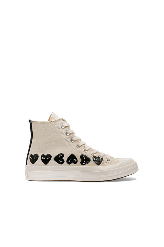 Multi Black Heart Chuck Taylor Hi Beige