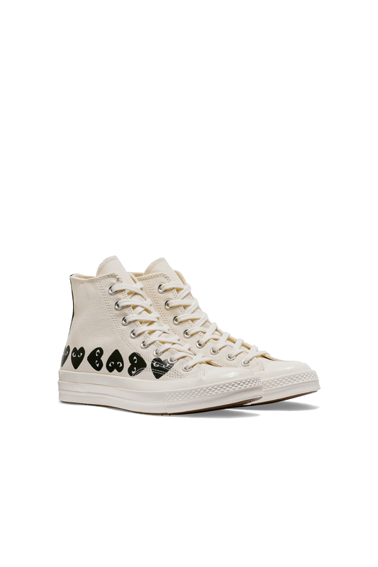 Multi Black Heart Chuck Taylor Hi Beige