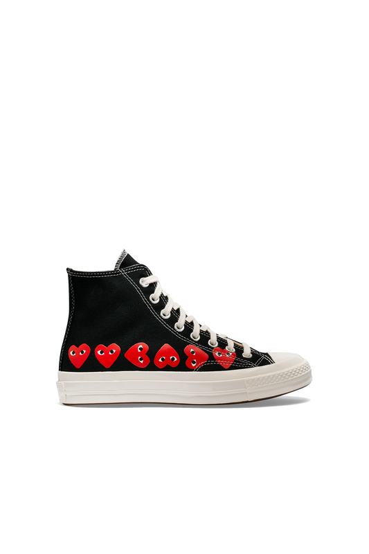 Multi Red Heart Chuck Taylor Hi Black