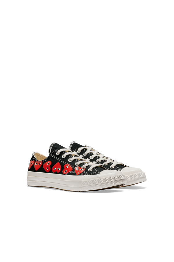 Multi Red Heart Chuck Taylor Low Black