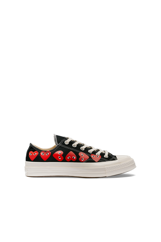 Multi Red Heart Chuck Taylor Low Black