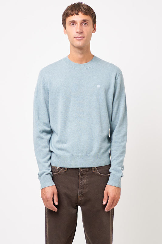 Crewneck Wool Jumper Dusty Blue