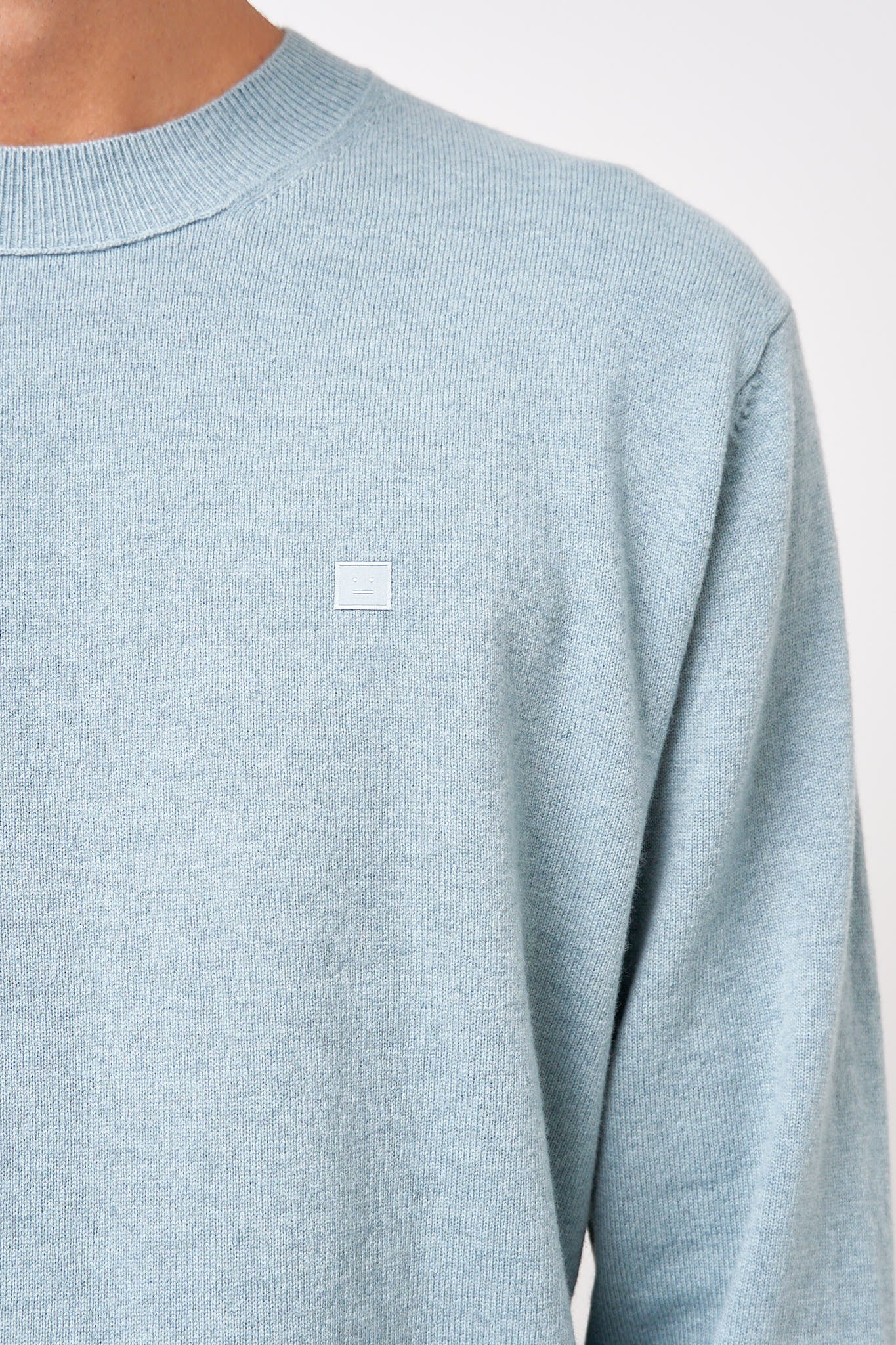 Crewneck Wool Jumper Dusty Blue