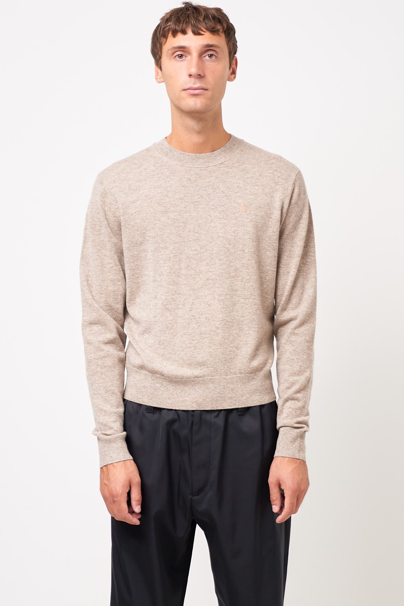 Crewneck Wool Jumper Greige Melange