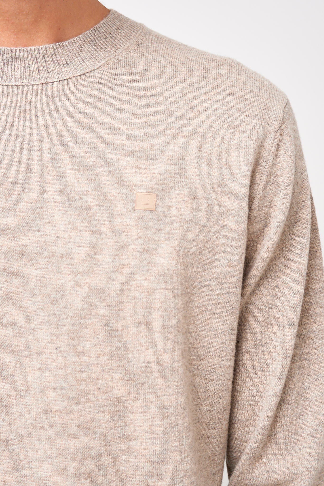 Crewneck Wool Jumper Greige Melange