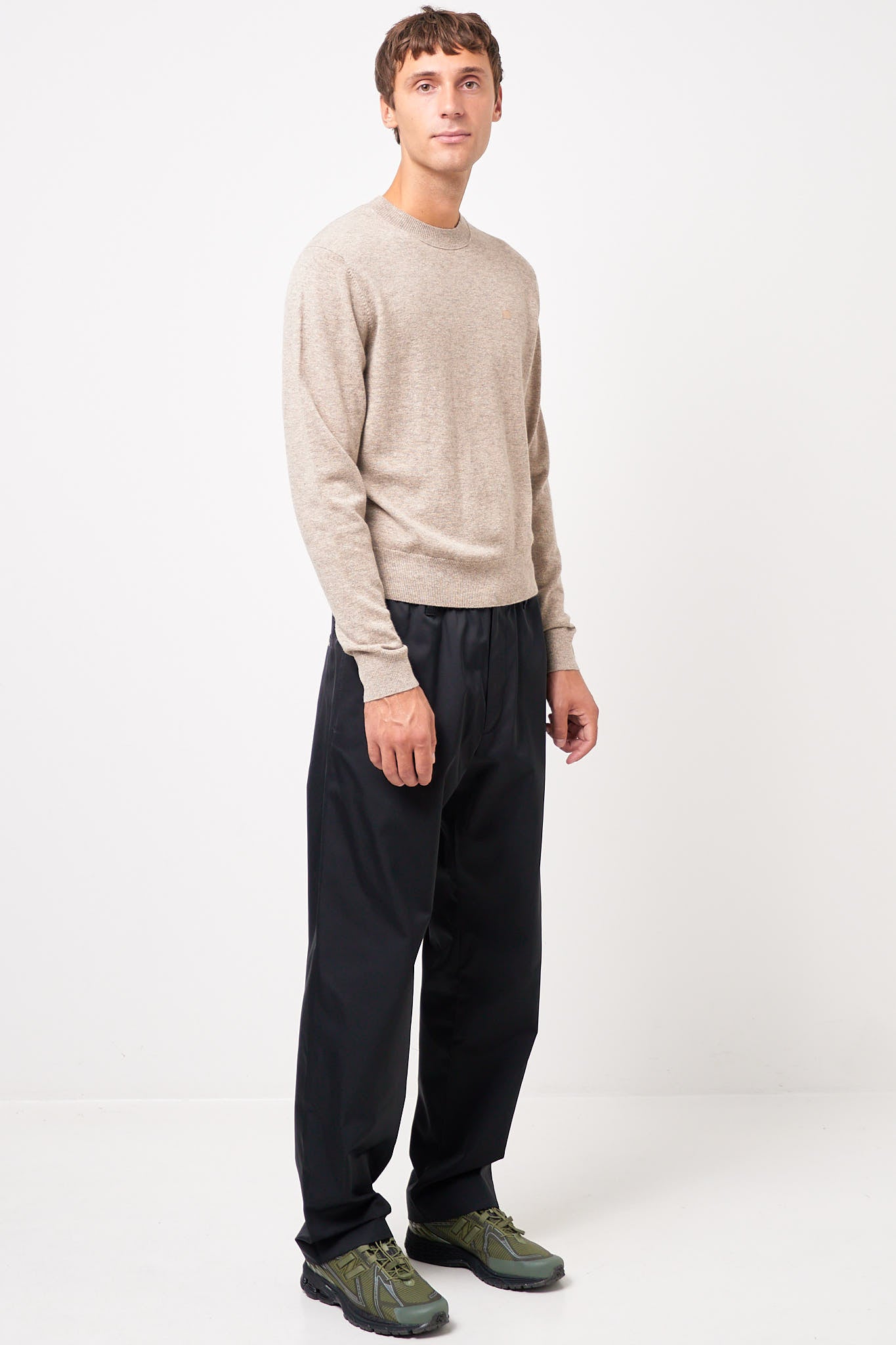 Crewneck Wool Jumper Greige Melange