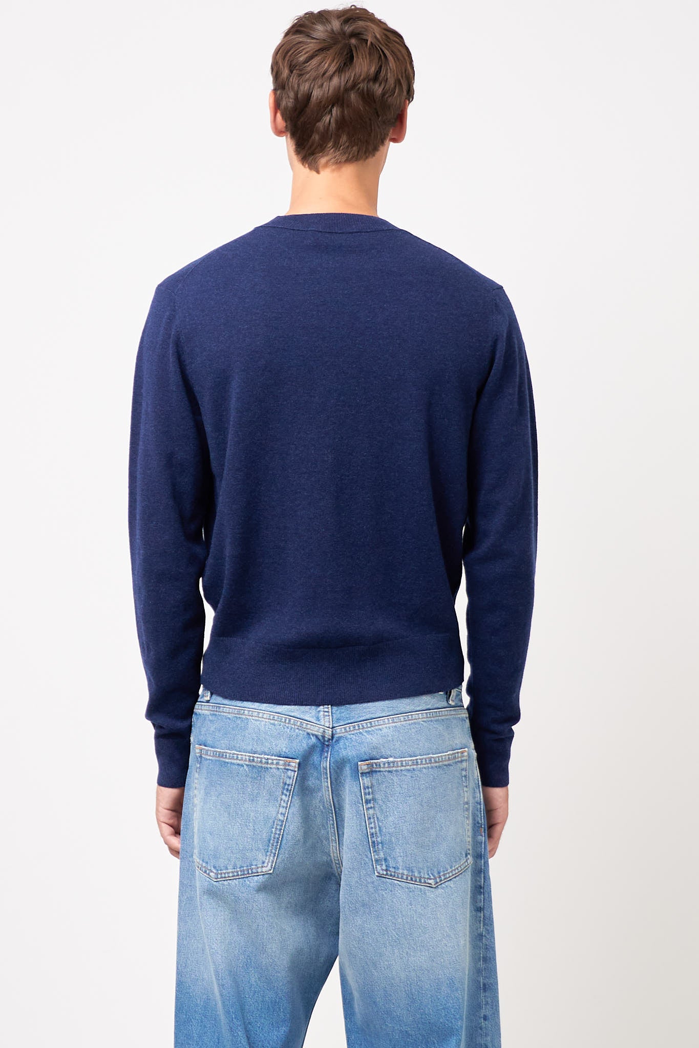 Crewneck Wool Jumper Navy Melange