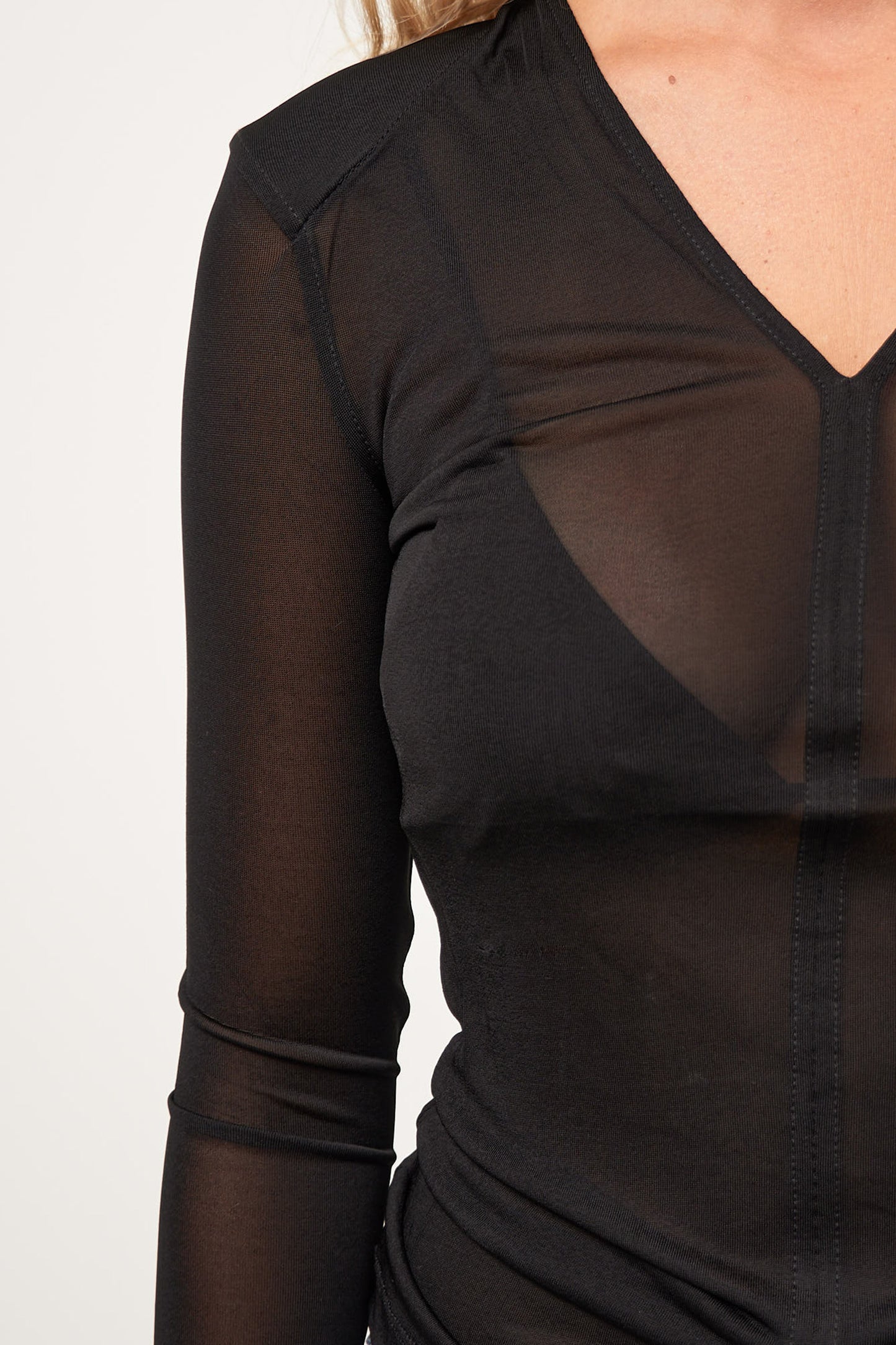 Deep V-Neck Top Black