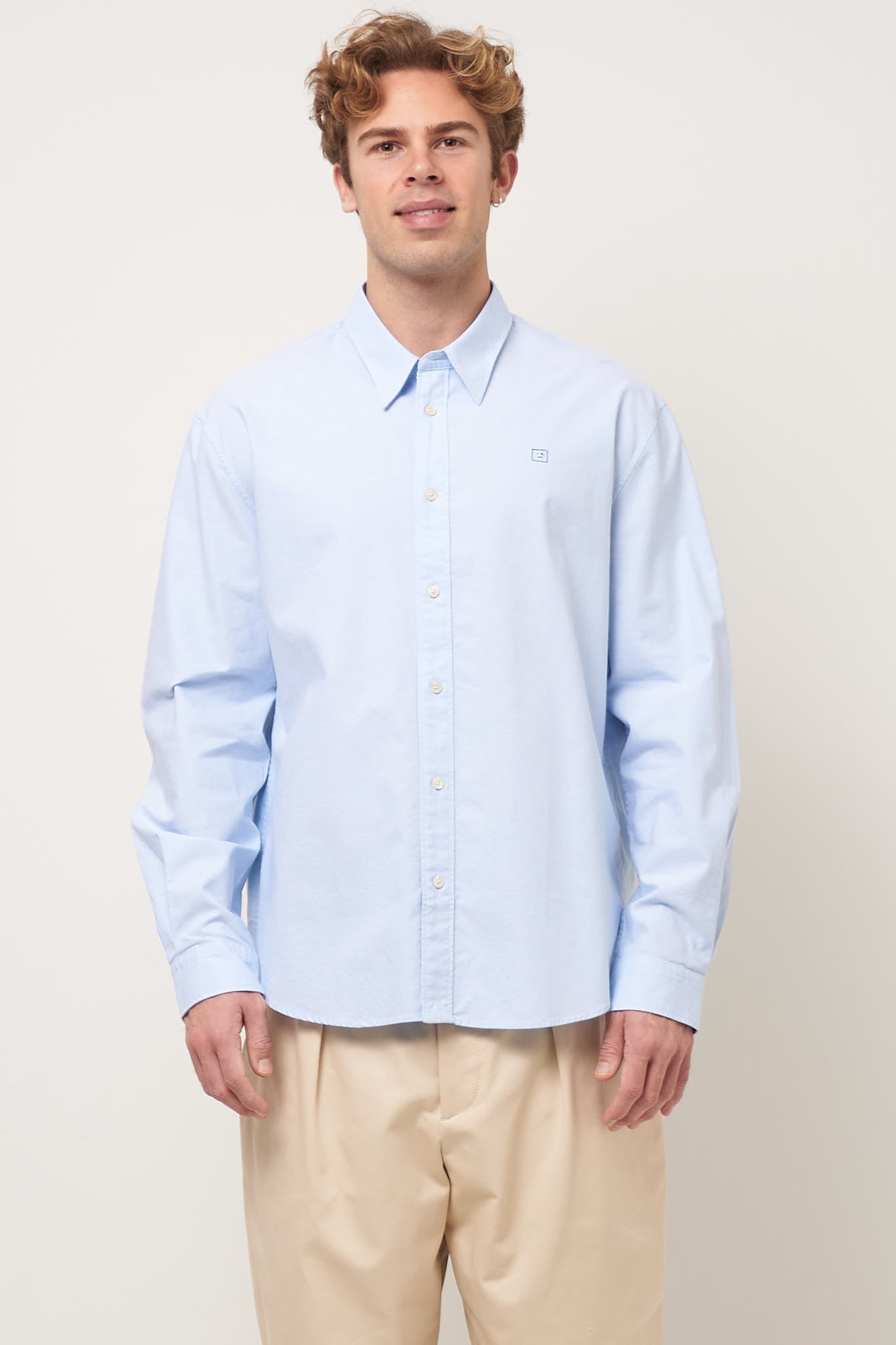 Face Mini Logo Shirt Light Blue