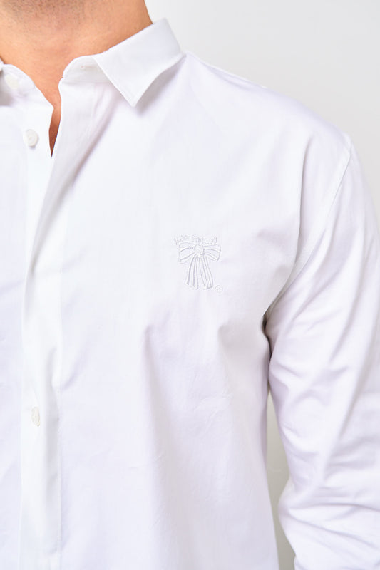 Fitted Button-Up Shirt White