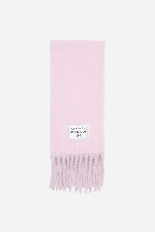 Fringed Scarf Logo Label Pink/Lilac