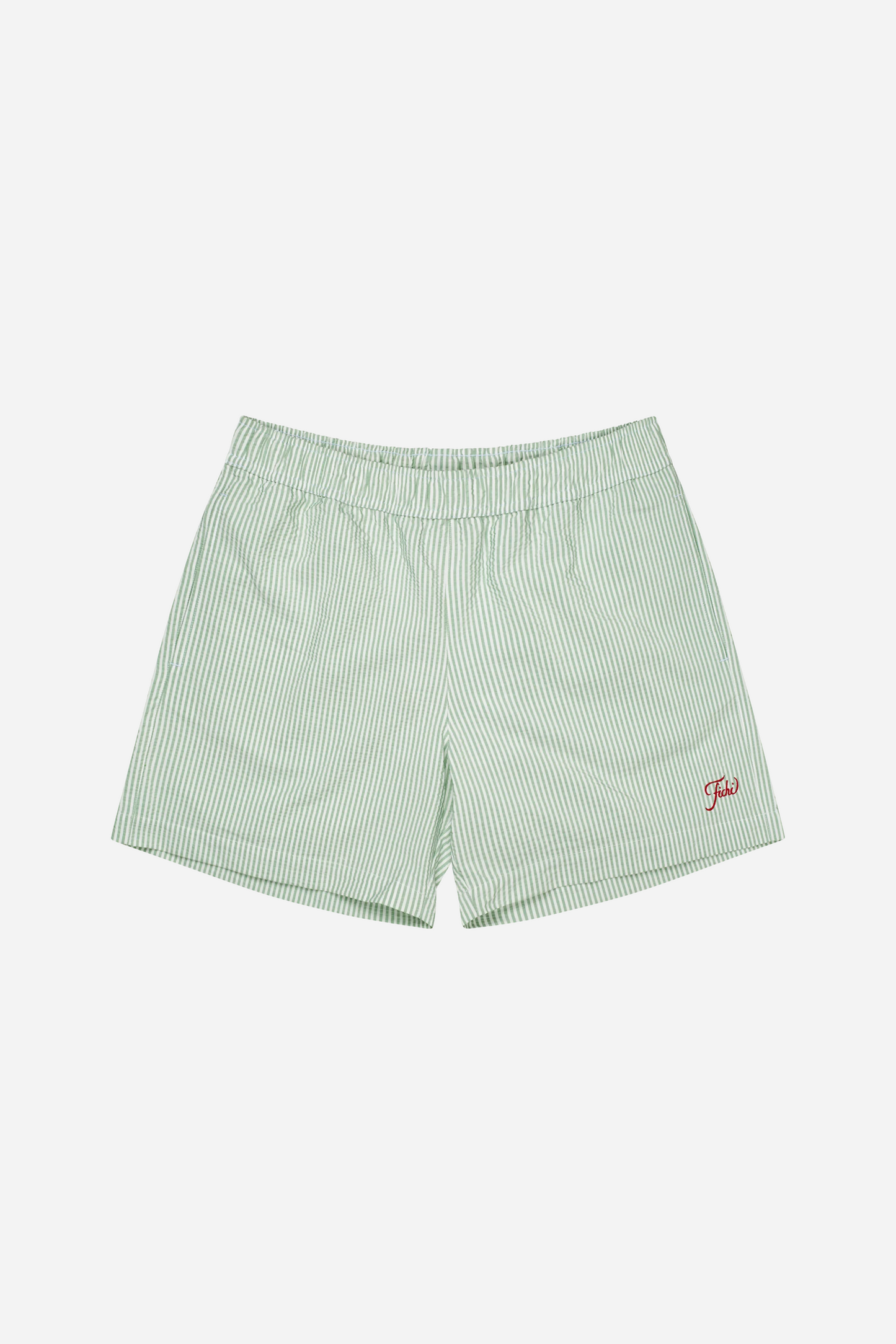 Green Stripe Swim Trunks