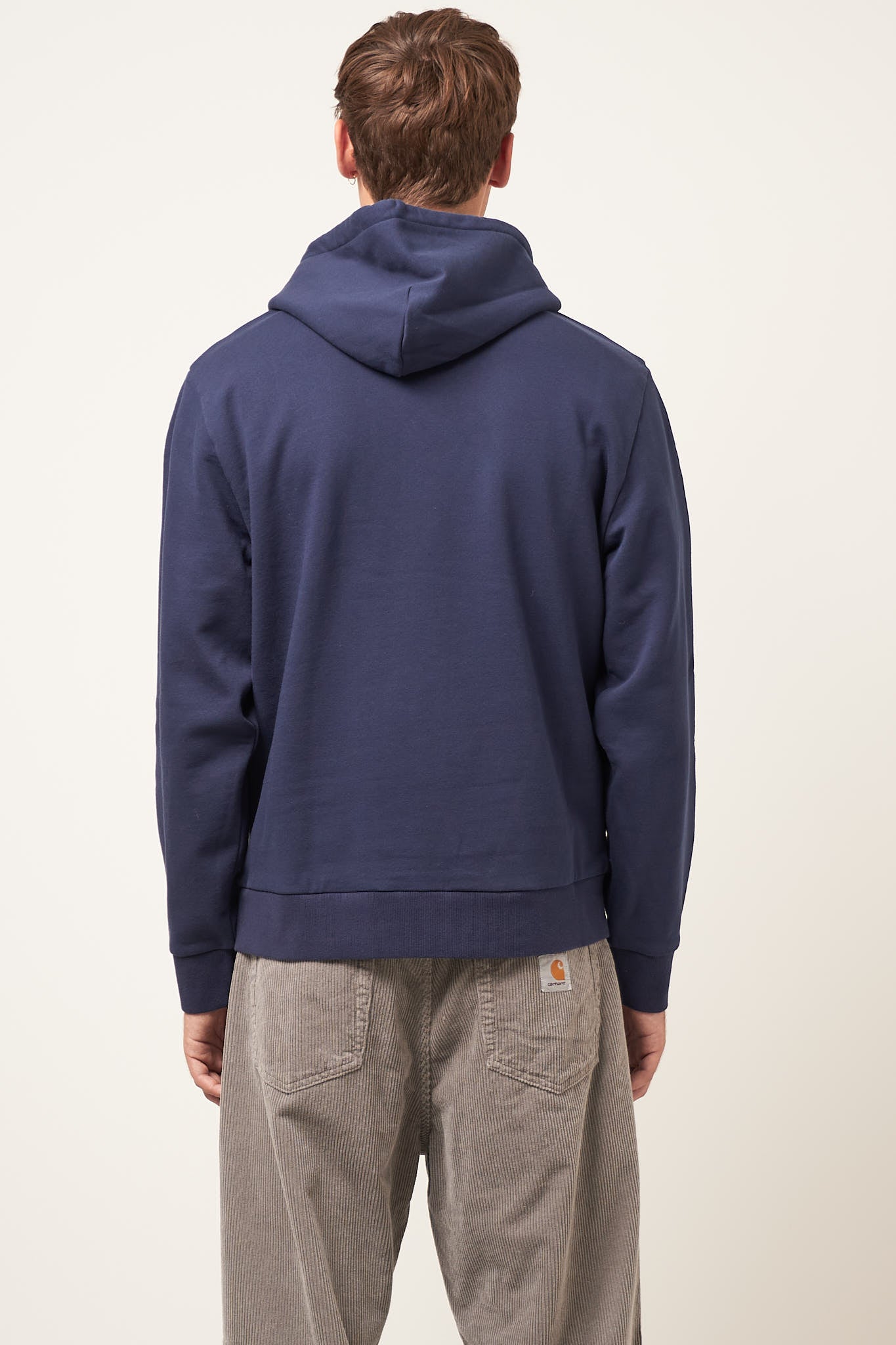 Hooded Script Ebroidery Script Sweat Air Force Blue/White