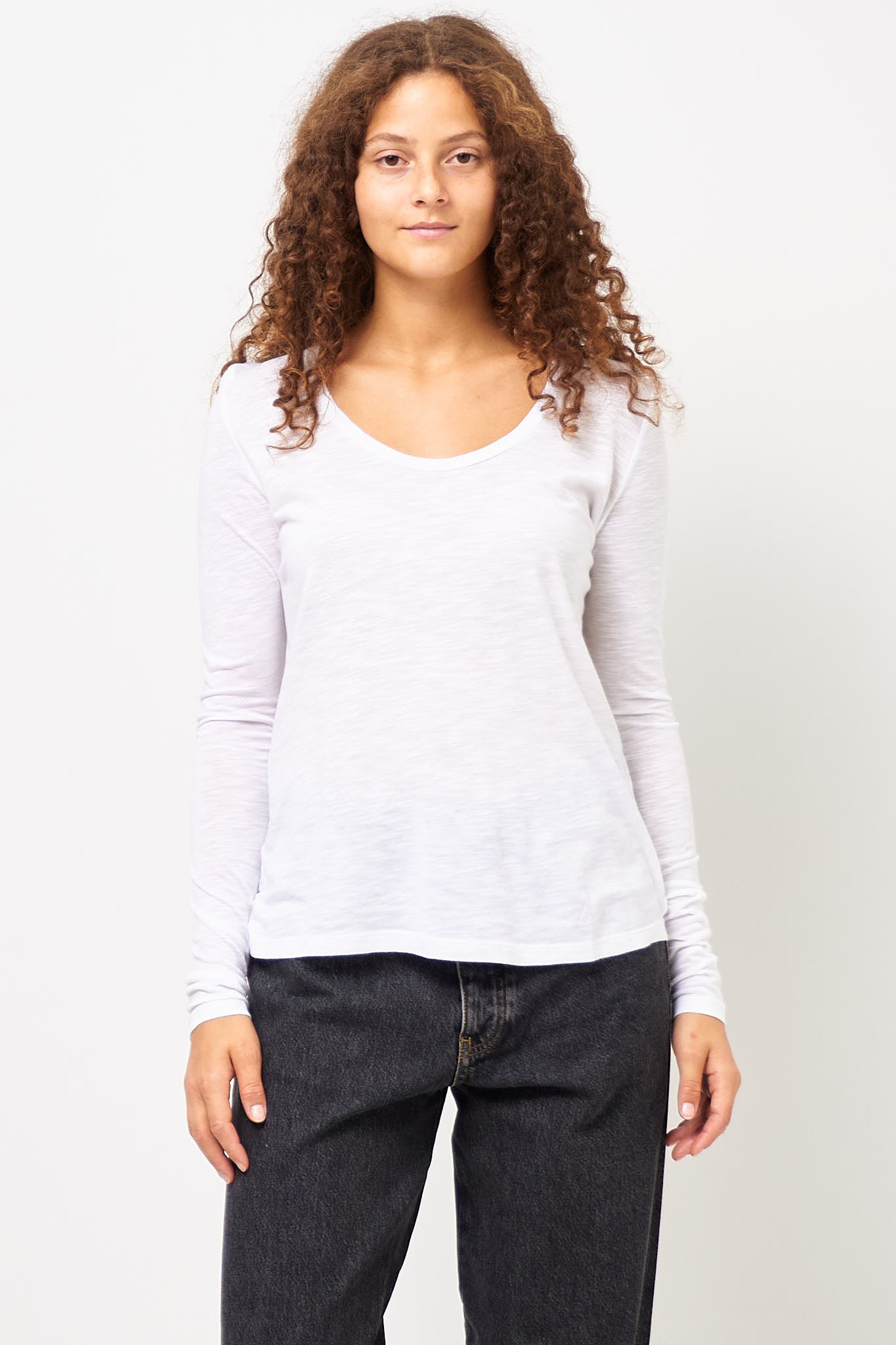 Jacksonville Round Neck LS T-shirt White
