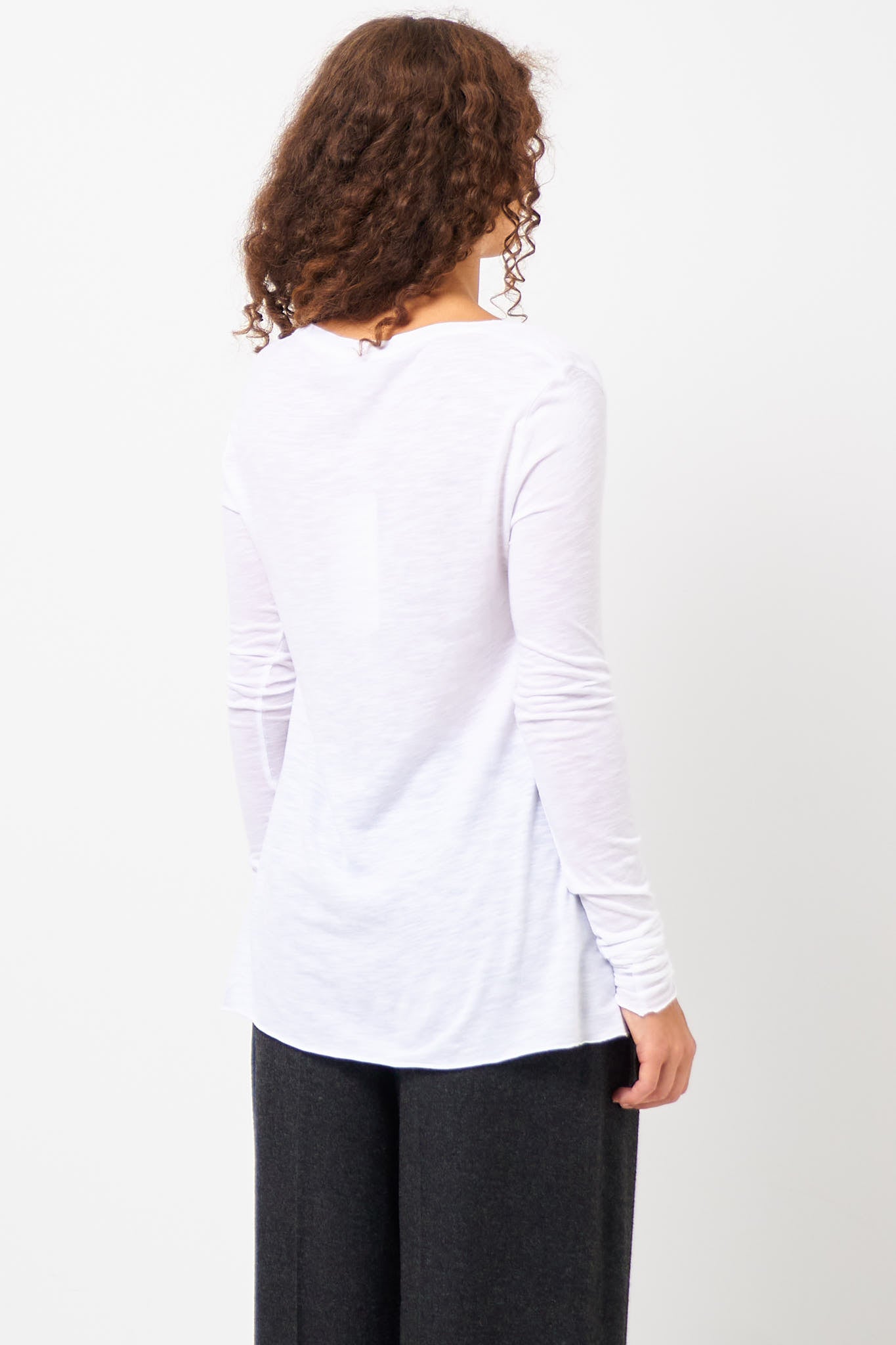 Jacksonville V-neck LS T-shirt White