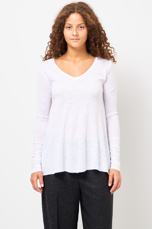 Jacksonville V-neck LS T-shirt White