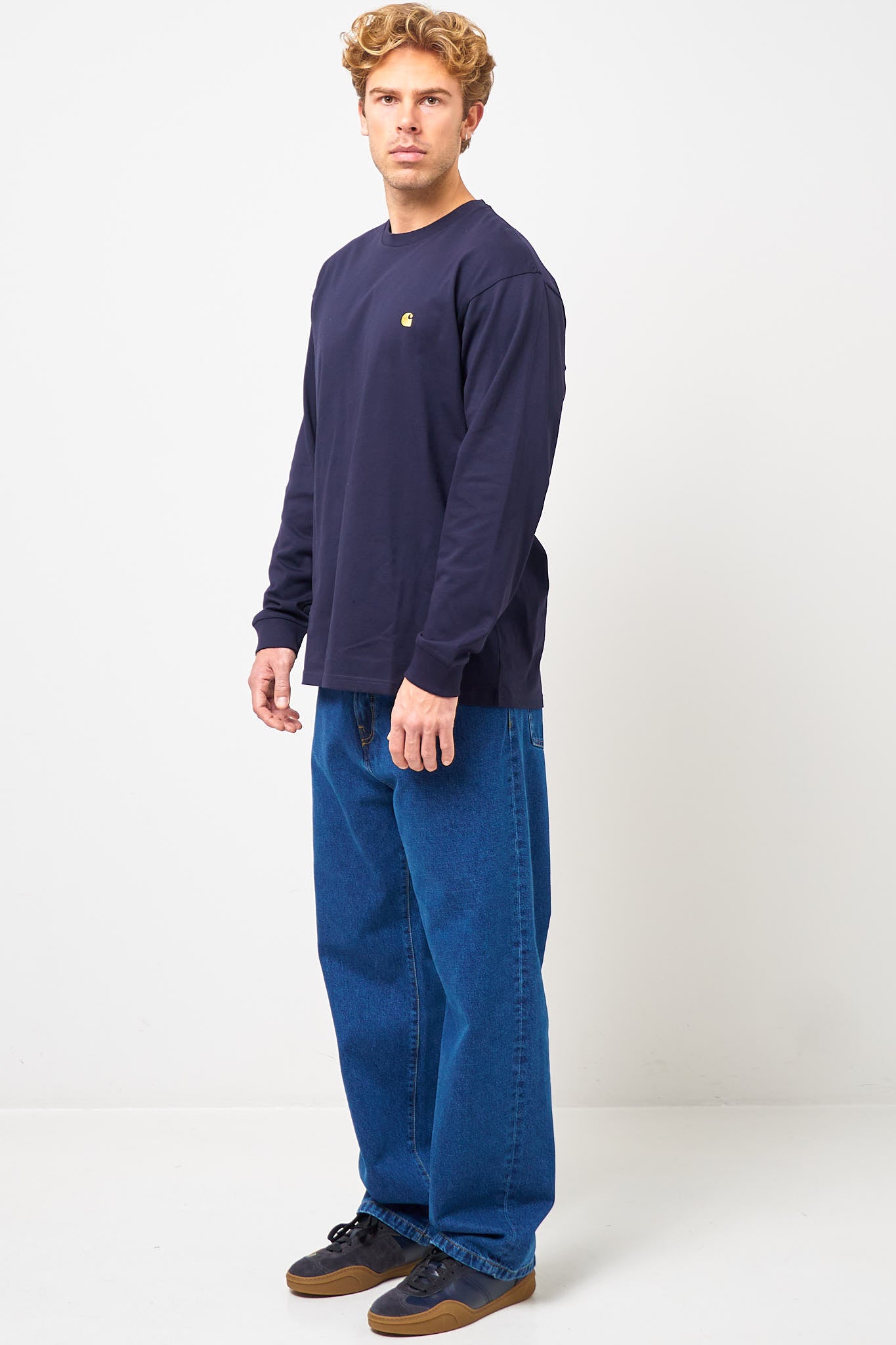 L/S Chase T-shirt Dark Navy/Gold