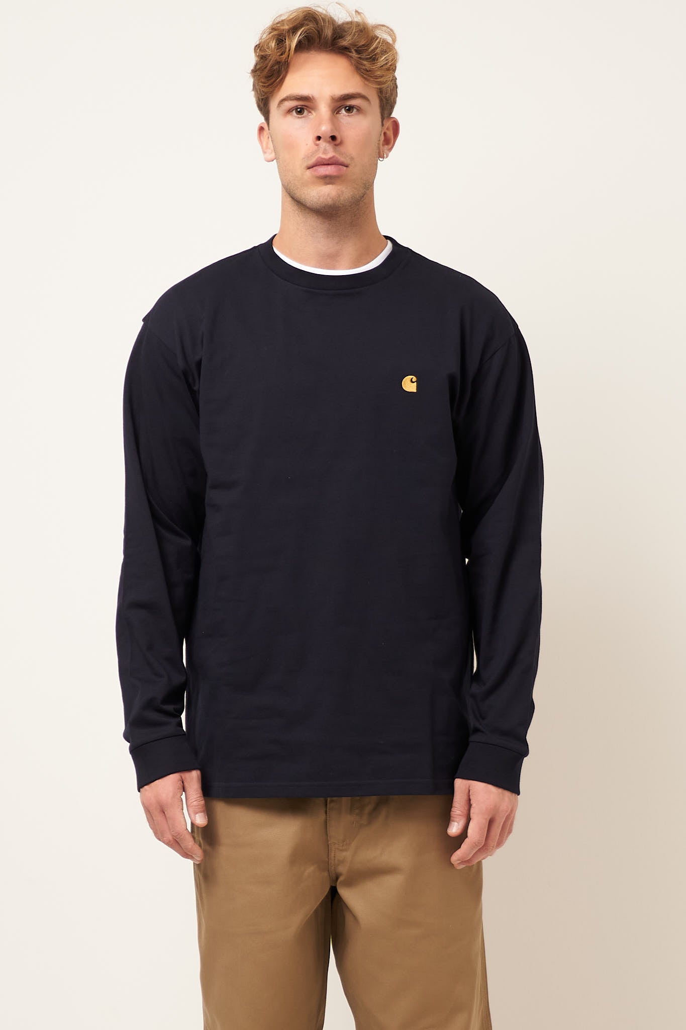 L/S Chase T-shirt Dark Navy/Gold