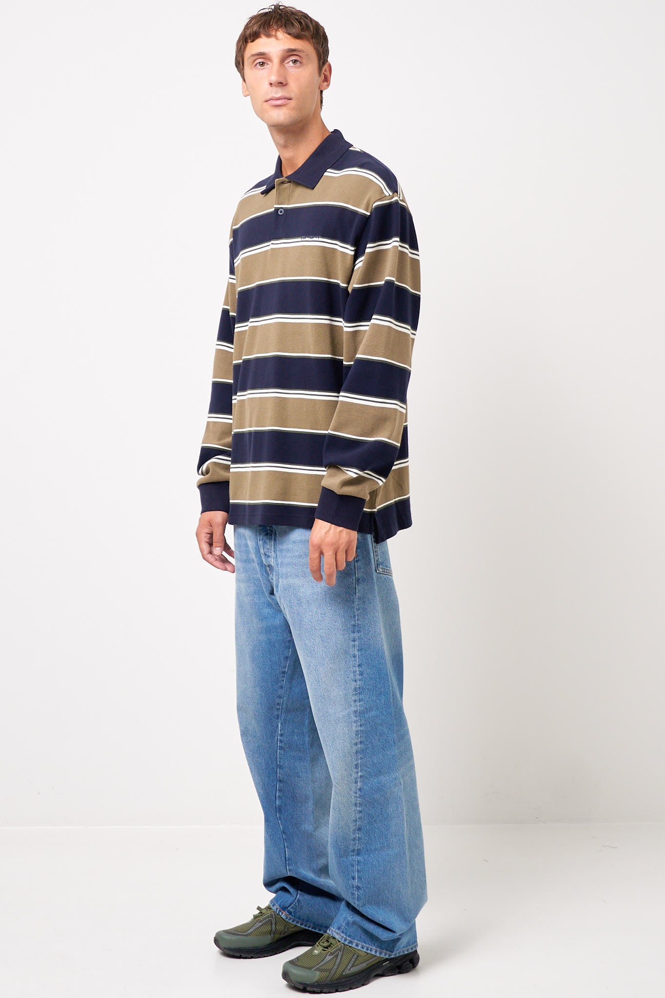 L/S Malone Rugby Shirt Malone Stripe/Brass