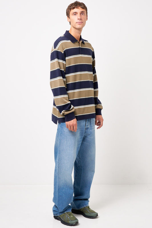L/S Malone Rugby Shirt Malone Stripe/Brass