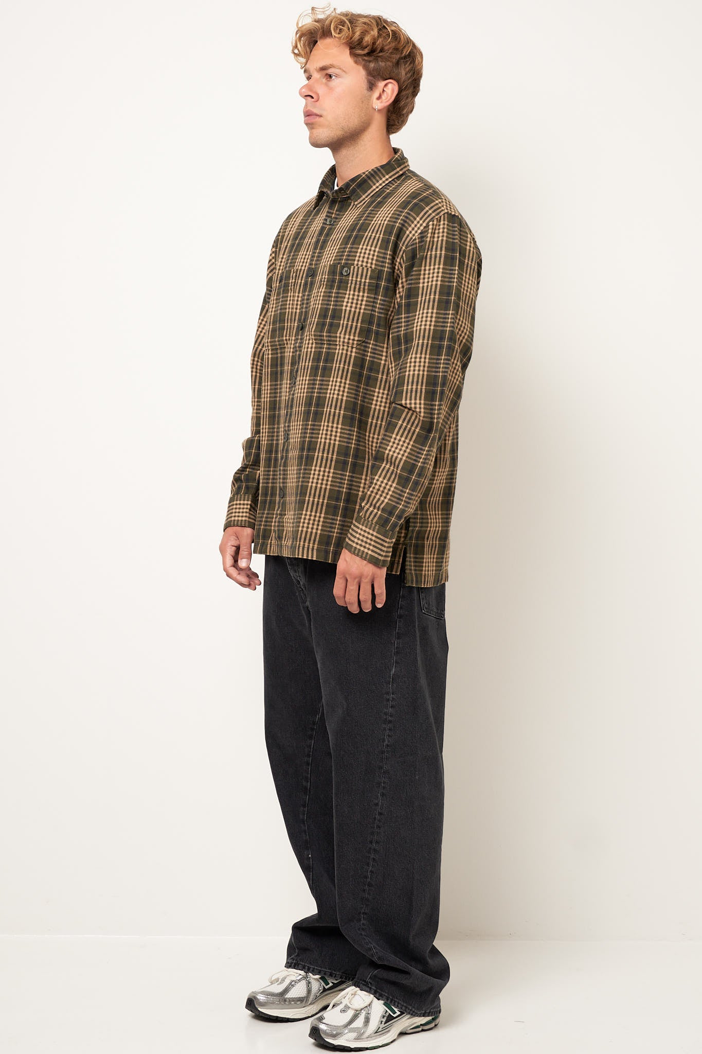 L/S Mandlik Shirt Mandlik Check/Office Green