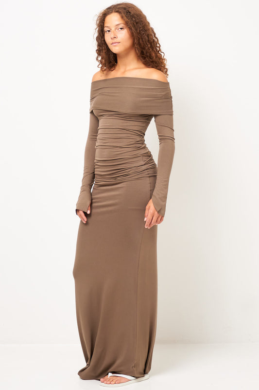 L/S Off-Shoulder Top Olive