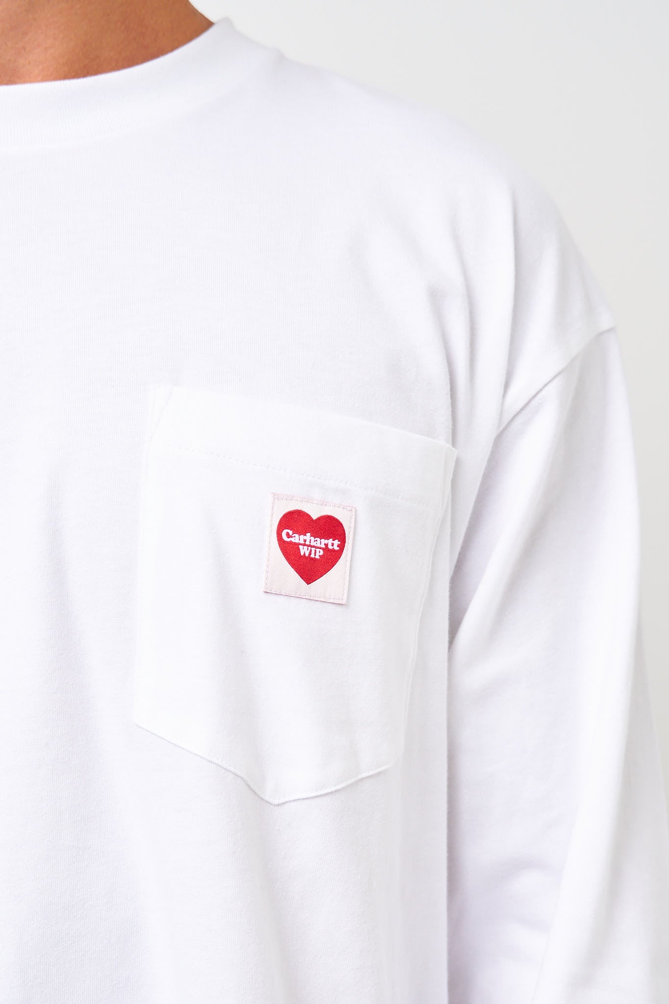 L/S Pocket Heart T-shirt White