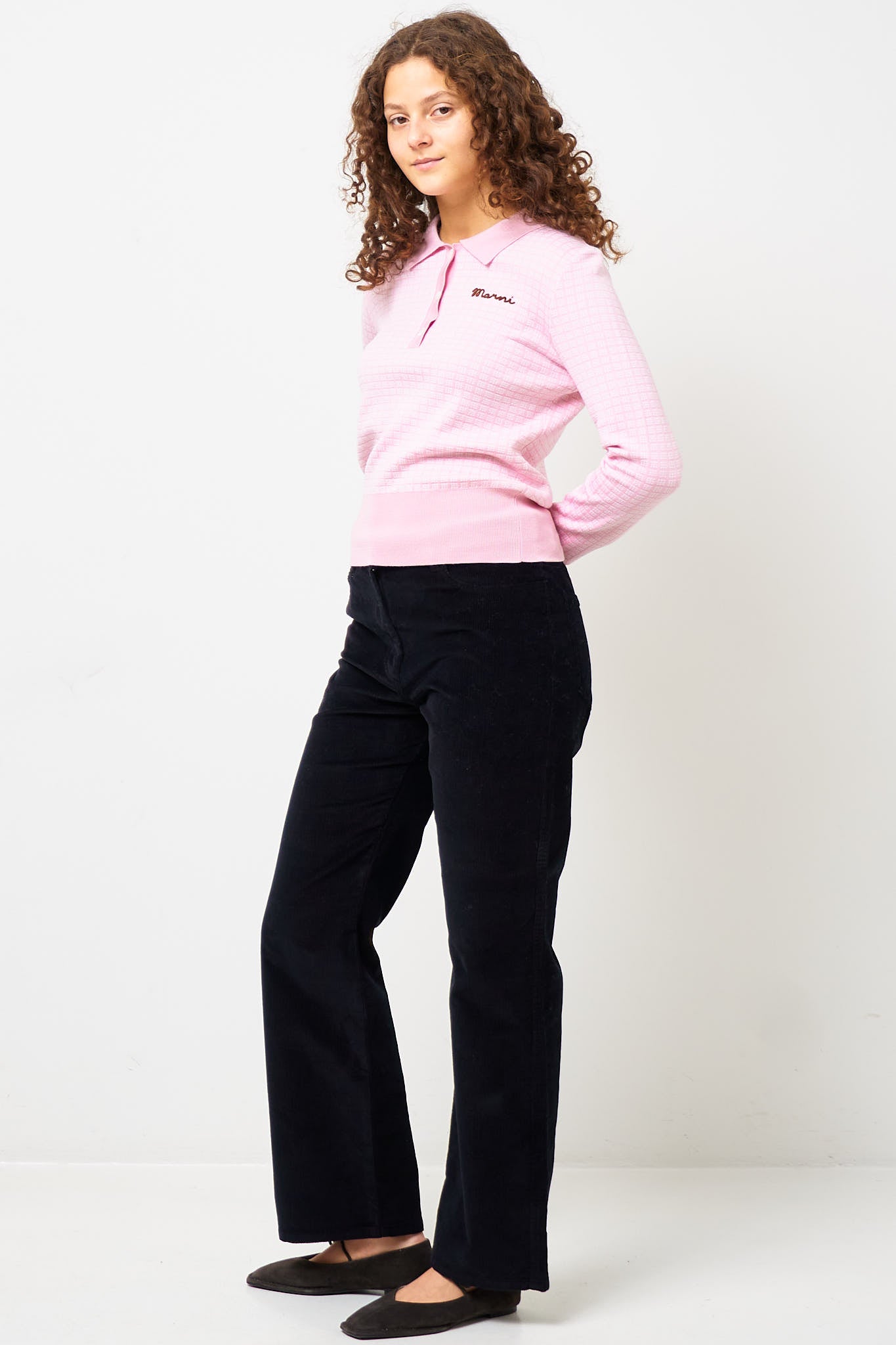 L/S Wool And Silk Polo Alabaster Check