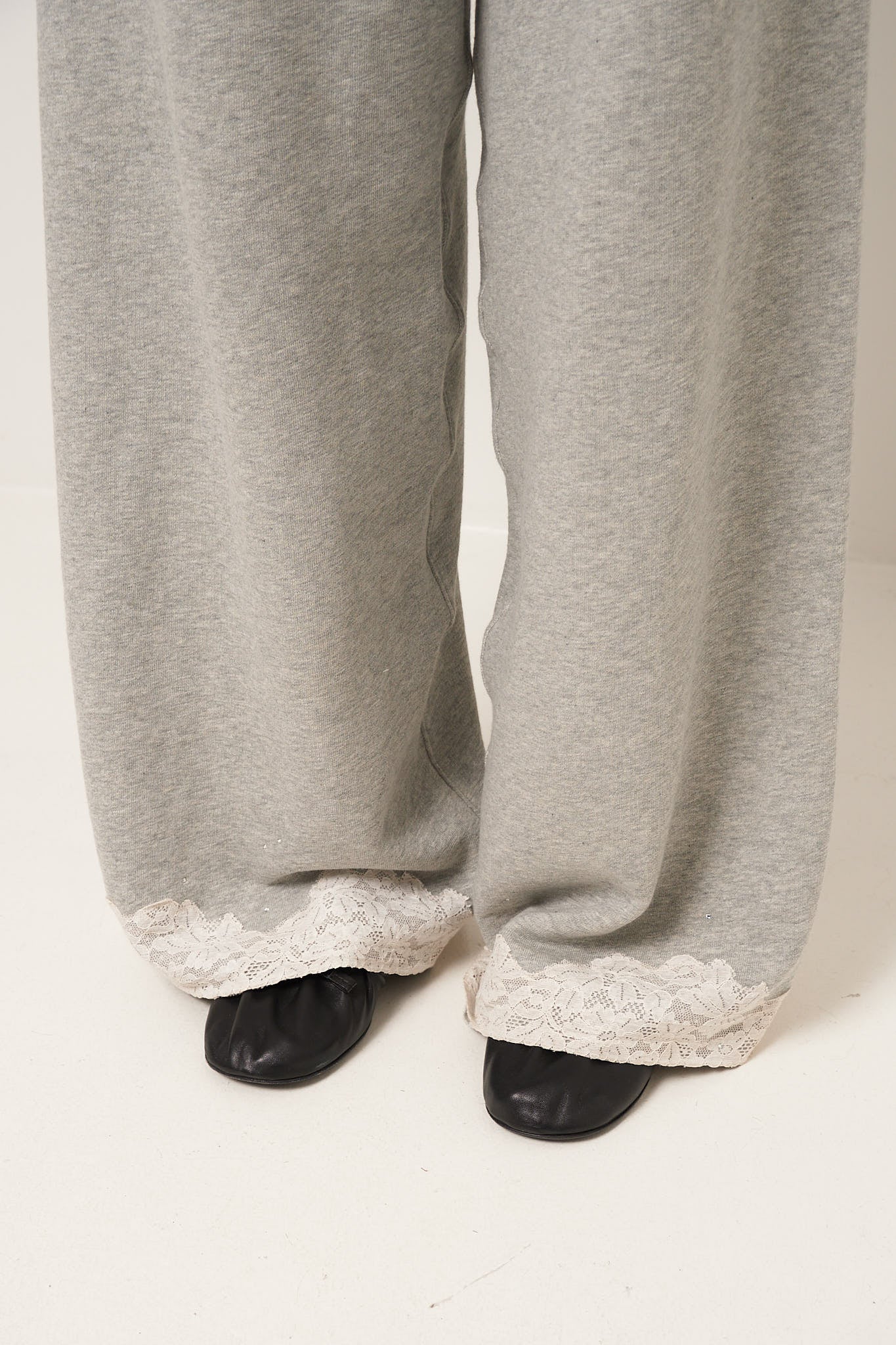 Lace Sweatpants Light Gray Melange