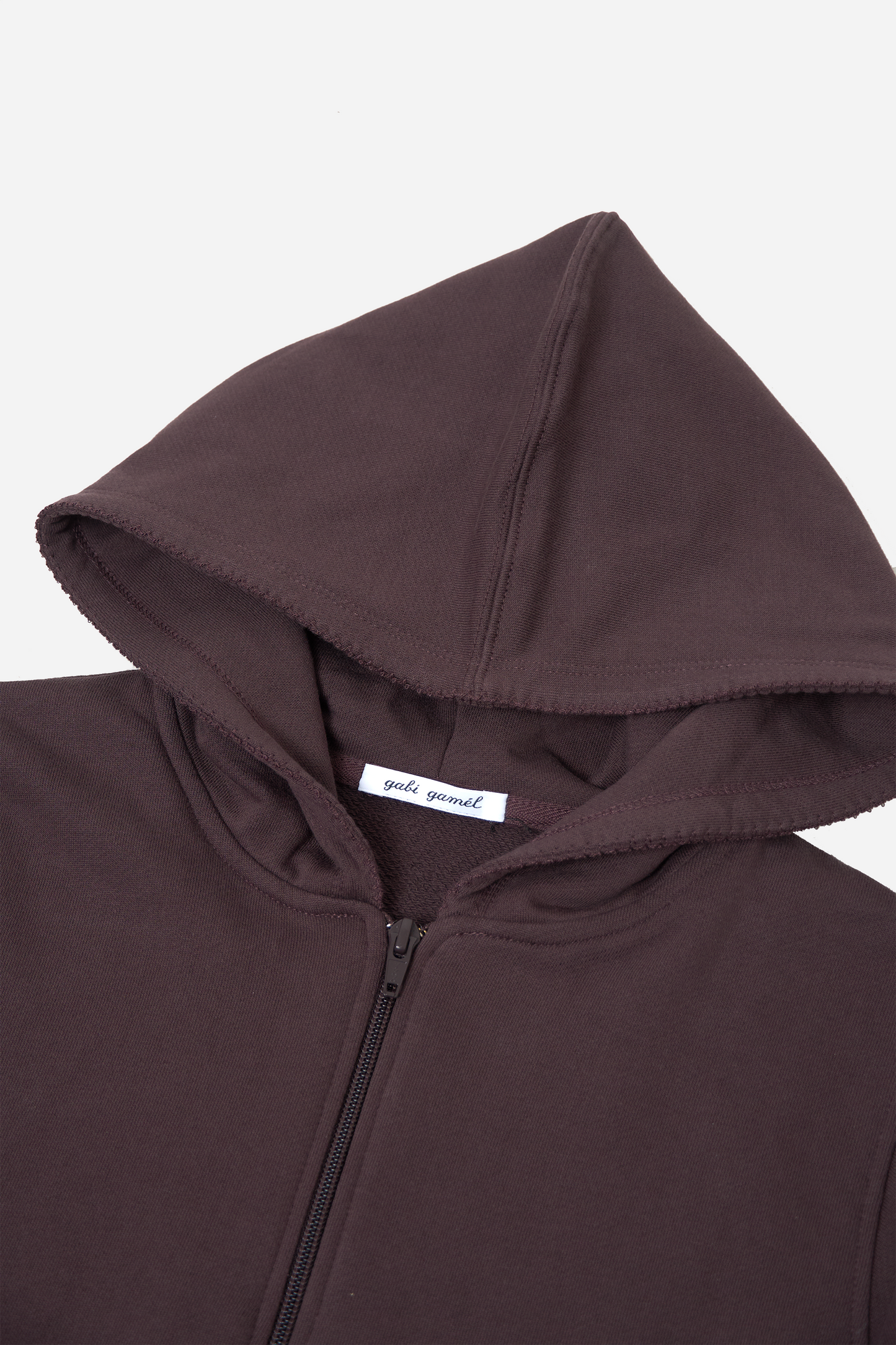 Lace Zip Up Hoodie Cocoa Brown