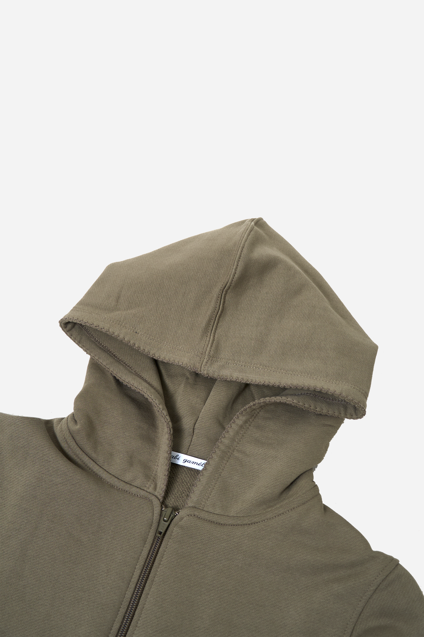 Lace Zip Up Hoodie Khaki