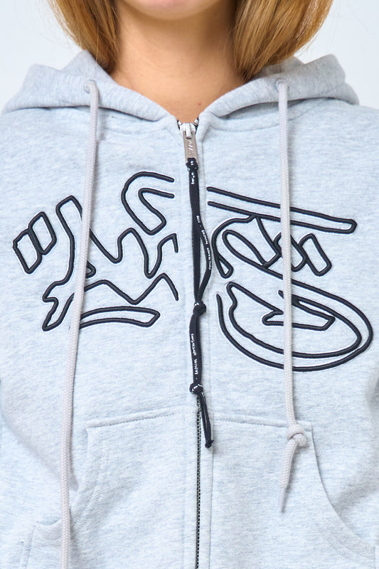 Lauren Tight Fit Hoodie Grey