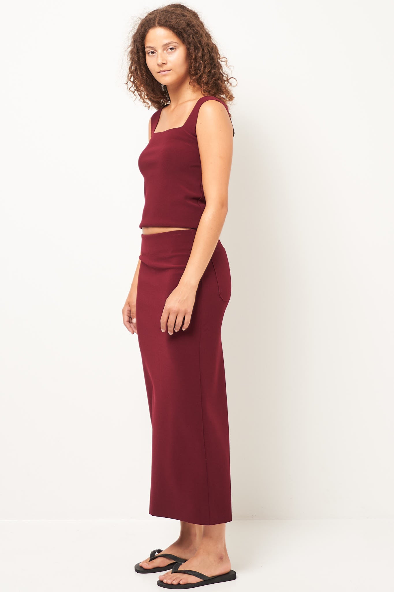 Lay2 H Long Skirt Burgundy