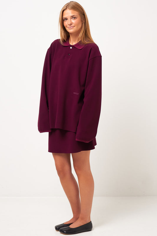 Lay2 Long-Sleeve Polo Maroon