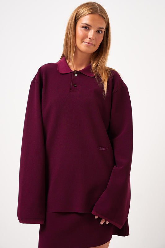 Lay2 Long-Sleeve Polo Maroon
