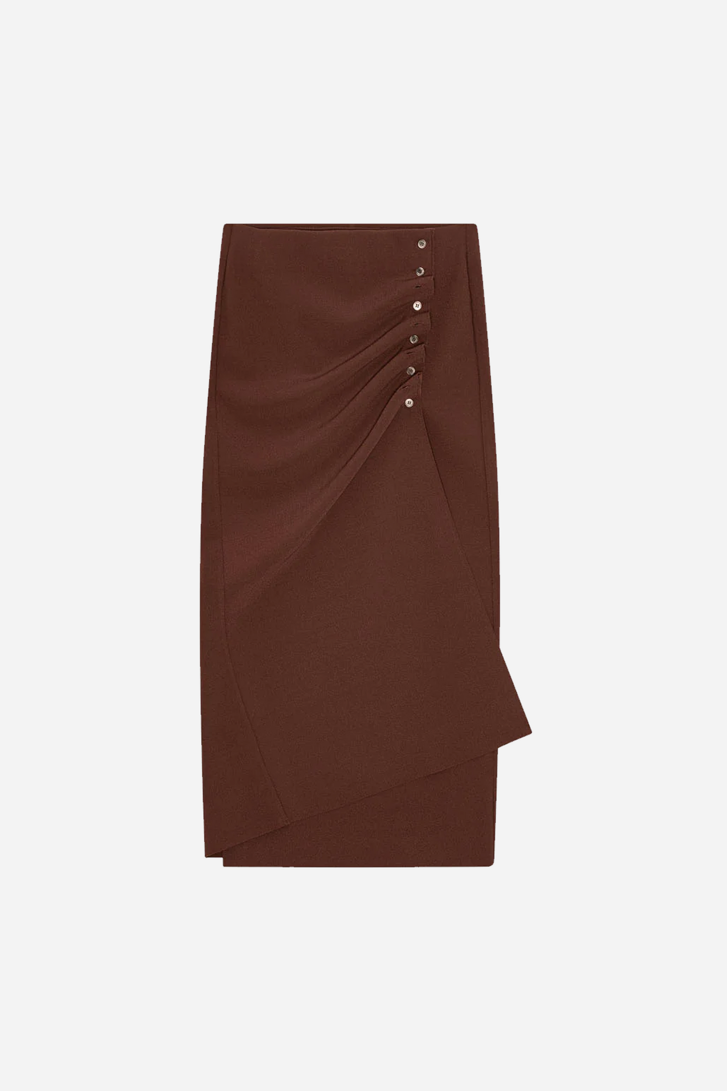 Lay2 Buttoned Wrap Skirt Brick