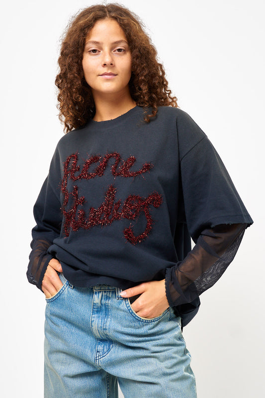 Layered Logo T-shirt Anthracite Grey