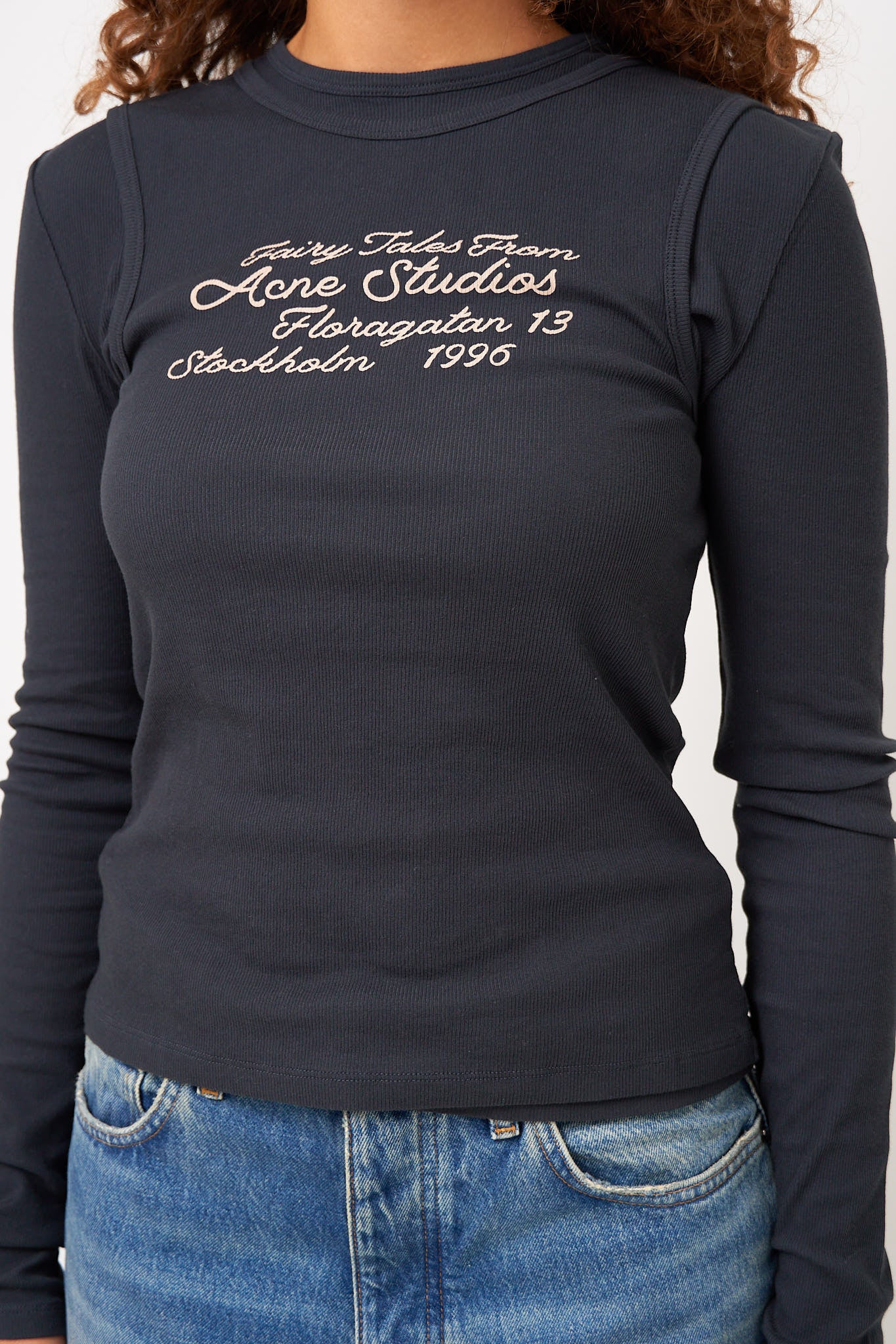 Layered Long-Sleeve T-Shirt Black