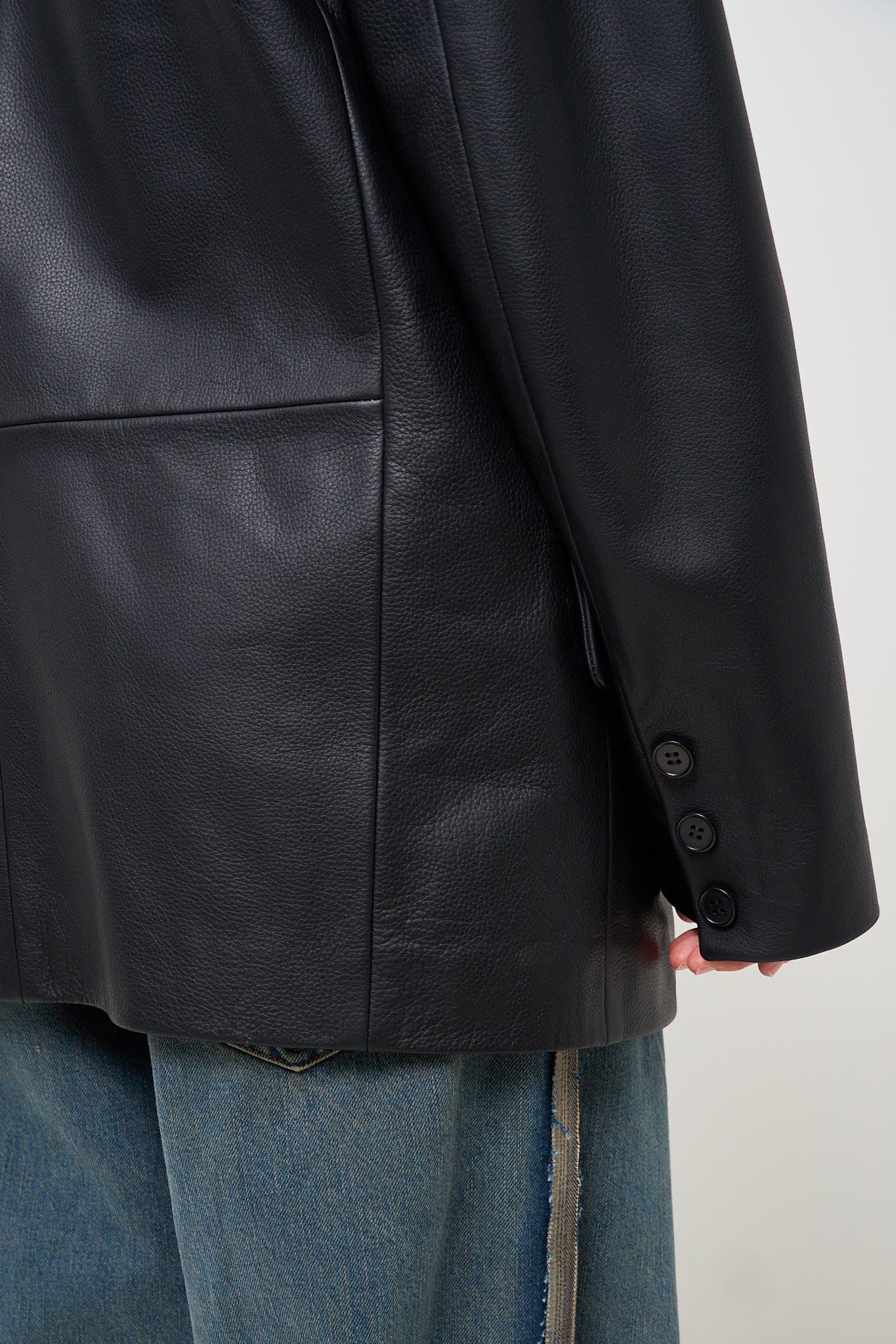 Leather Blazer Black