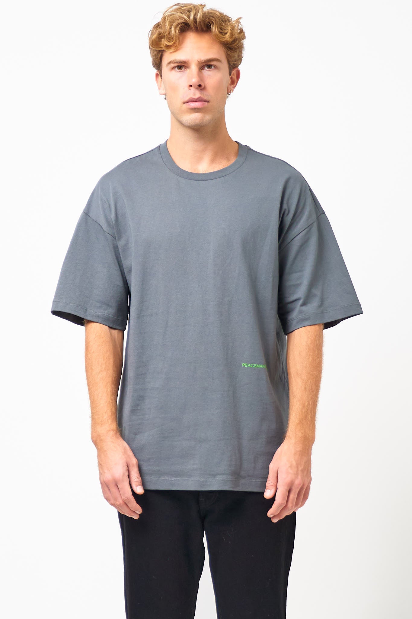 Loose Fit T-Shirt Languages ​​Print Gray