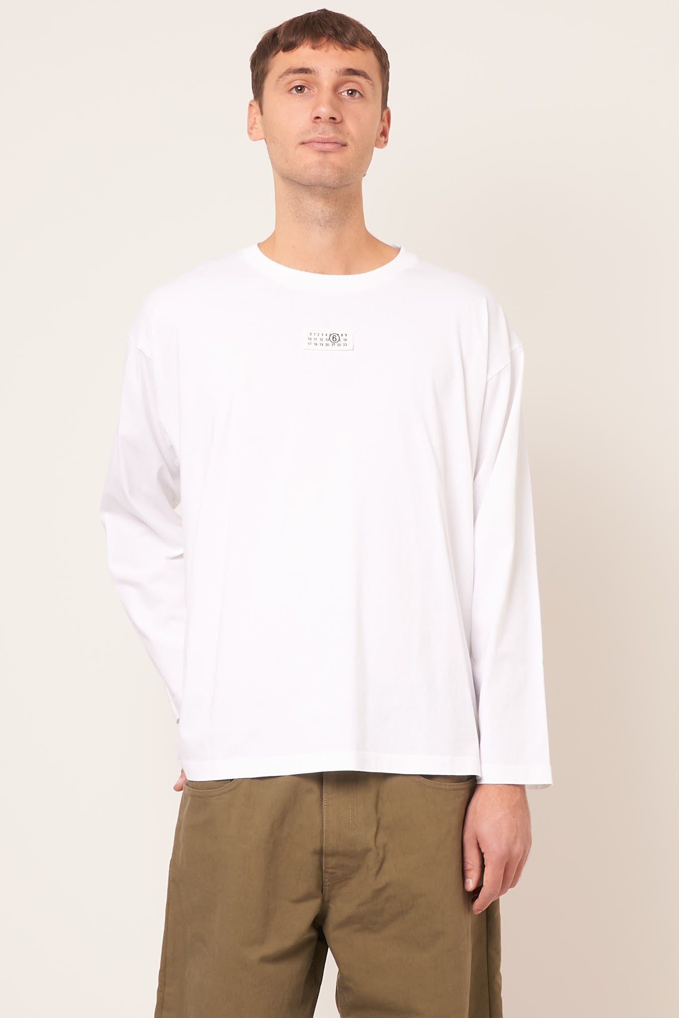 Long Sleeve Label T-Shirt White