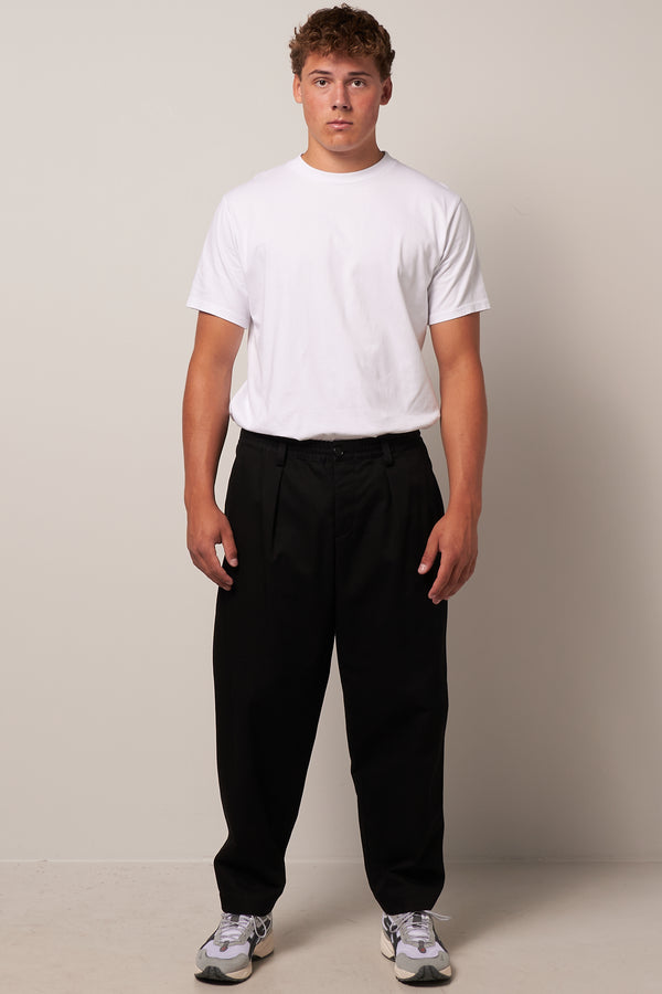Gabardine Cotton Trousers Black