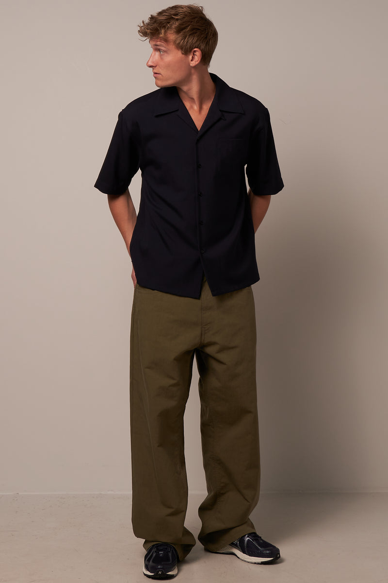 Marni - Tropical Wool S/S Shirt Blue/Black