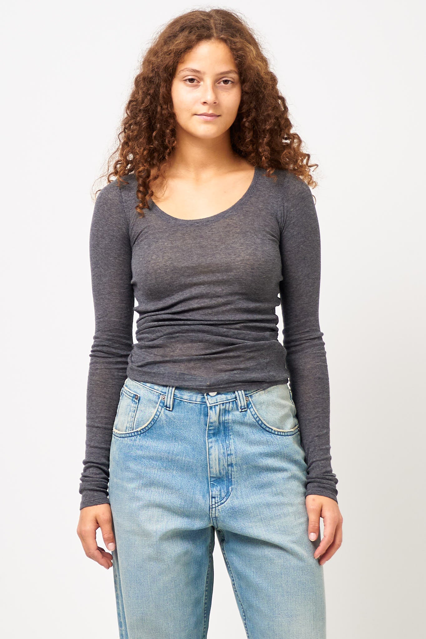 Massachusetts LS T-shirt Charcoal Melange